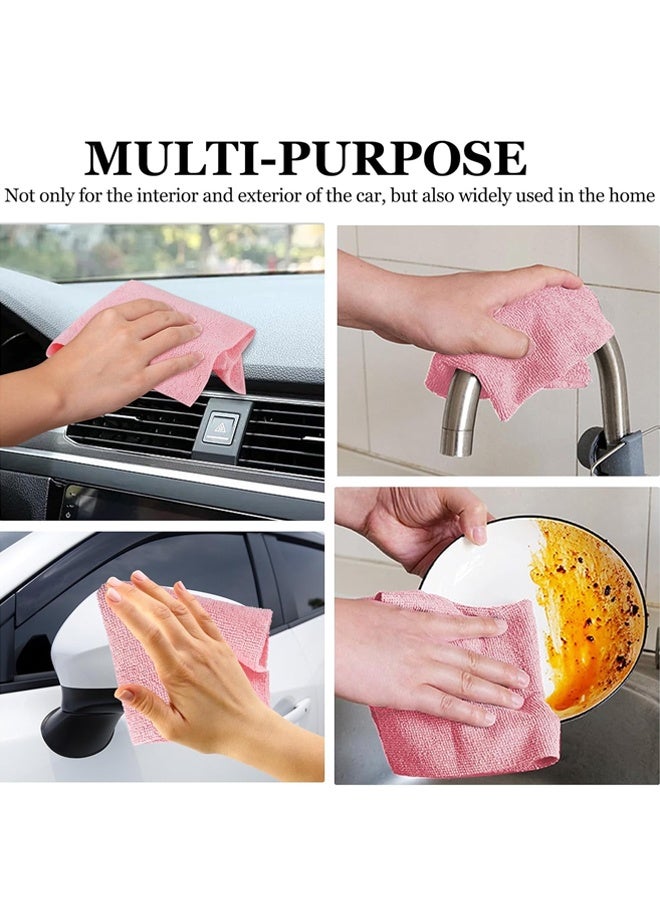 HOMESTAR Microfiber Cleaning Cloth Roll,20 Pcs Reusable Tear Away Microfiber Towels,Absorbent Dish Rags for Car,Home,Garage or Shop 9.84"x9.84" (Pink) ﻿ - Image 4