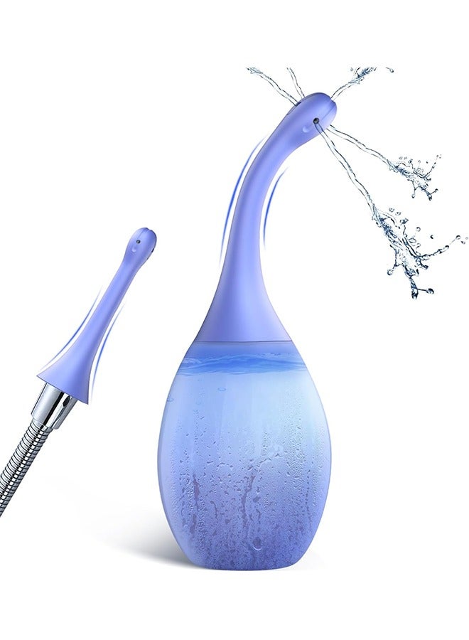 general Enema Douches for Men Women - Enema Bulb with Bendable Silicone Nozzles for Men Women Colon Cleanse, Anti Backflow Shower Douche Enema Kit with Lube, Cleansing Feminine Care Douche Bottles - Image 1