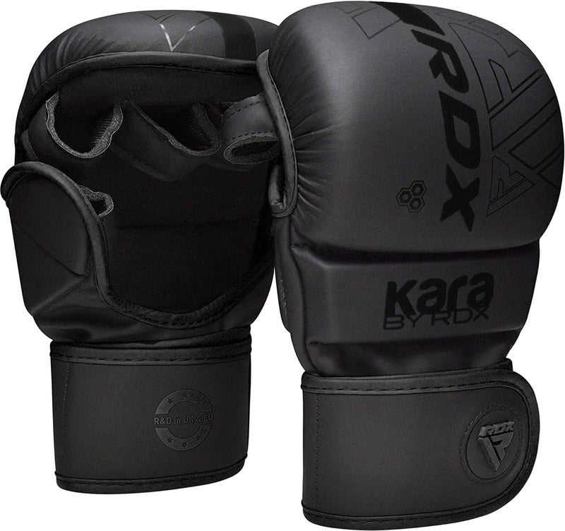 RDX MMA Gloves Sparring Grappling Hybrid Open Palm Martial Arts Mitts Men Women Maya Hide Leather Wrist Support Cage Fighting Combat Sports Boxing Glove Training Muay Thai Punching Bag Kickboxing - Image 2