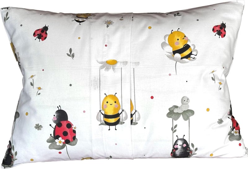 Comfy Turtles 13x18 Pillowcase Kids Standard Size - Cotton Toddler Pillowcase, Bees Pillow Covers for Boys, Girls & Kids, Cute Travel Pillow Case Baby - Cute Bees - Image 3