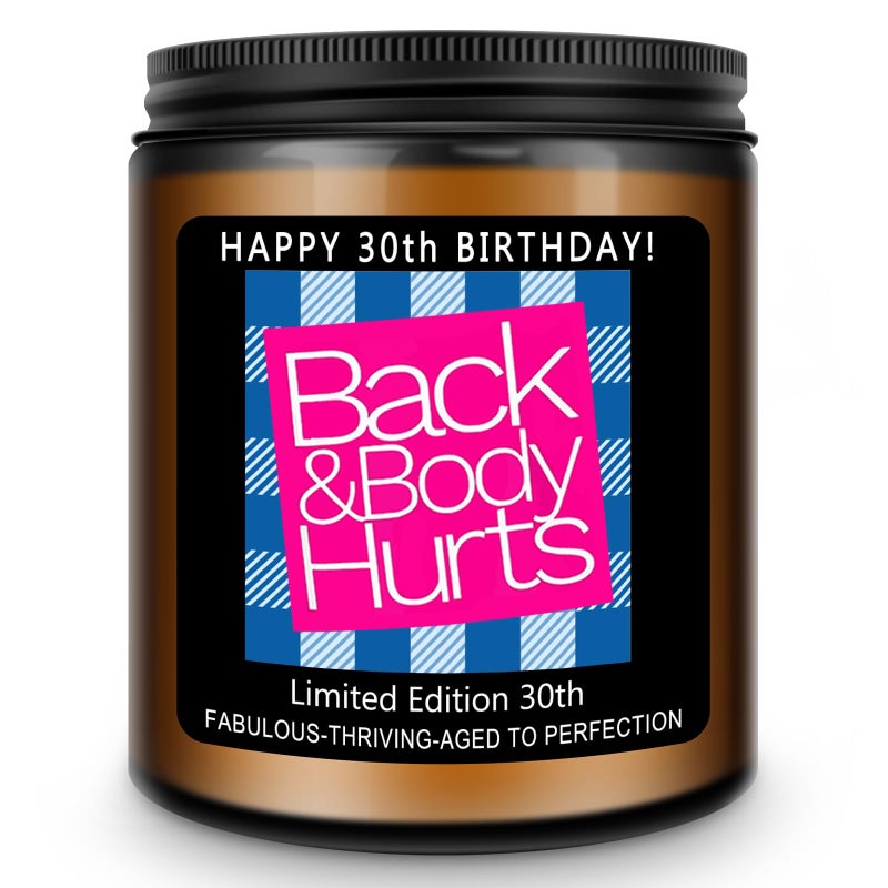 Homsolver 30th Birthday Decorations Gifts for Her Him, Happy 30th Birthday Candle Gift for Women Men, Funny 30 Years Old Ideas- Lavender Scented Candles - Image 1