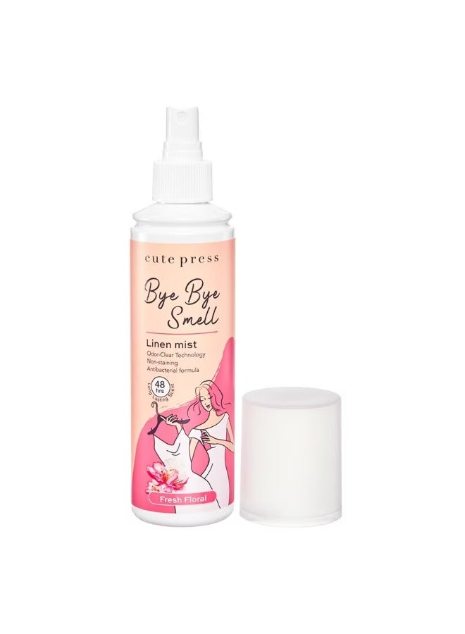 Cute Press Bye Bye Smell Linen Mist – Fresh Floral Antibacterial Fabric Spray (240ml) - Image 3