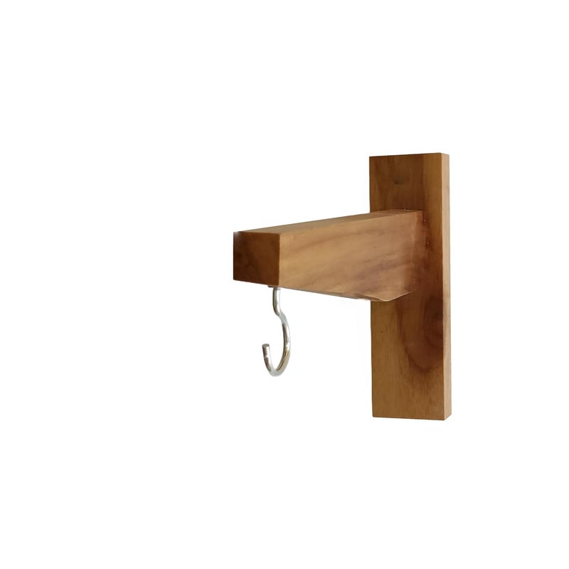 Wisekrafters Teakwood Make Shelf Bracket 2 Pcs Heavy Duty Wooden Brackets for Wall Shelves Triangle Wall Mounted Shelf Supports for Bookshelf Bench Table and Wooden Boards WB002 Pack of 2  - Image 3
