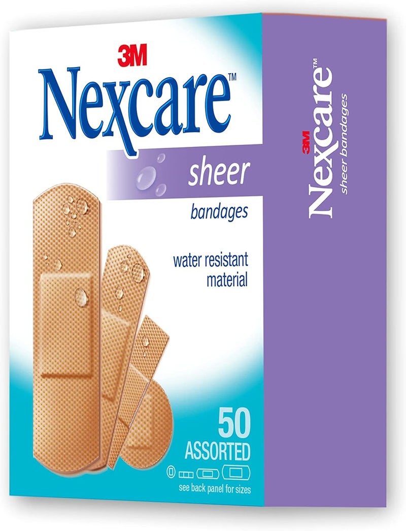 Nexcare Sheer Bandages - Assorted Sizes, 50 Pack - Image 3