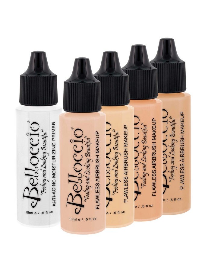 Belloccio Belloccio Fair Color Shade Foundation Set - Professional Cosmetic Airbrush Makeup in 1/2 oz Bottles  - Image 1