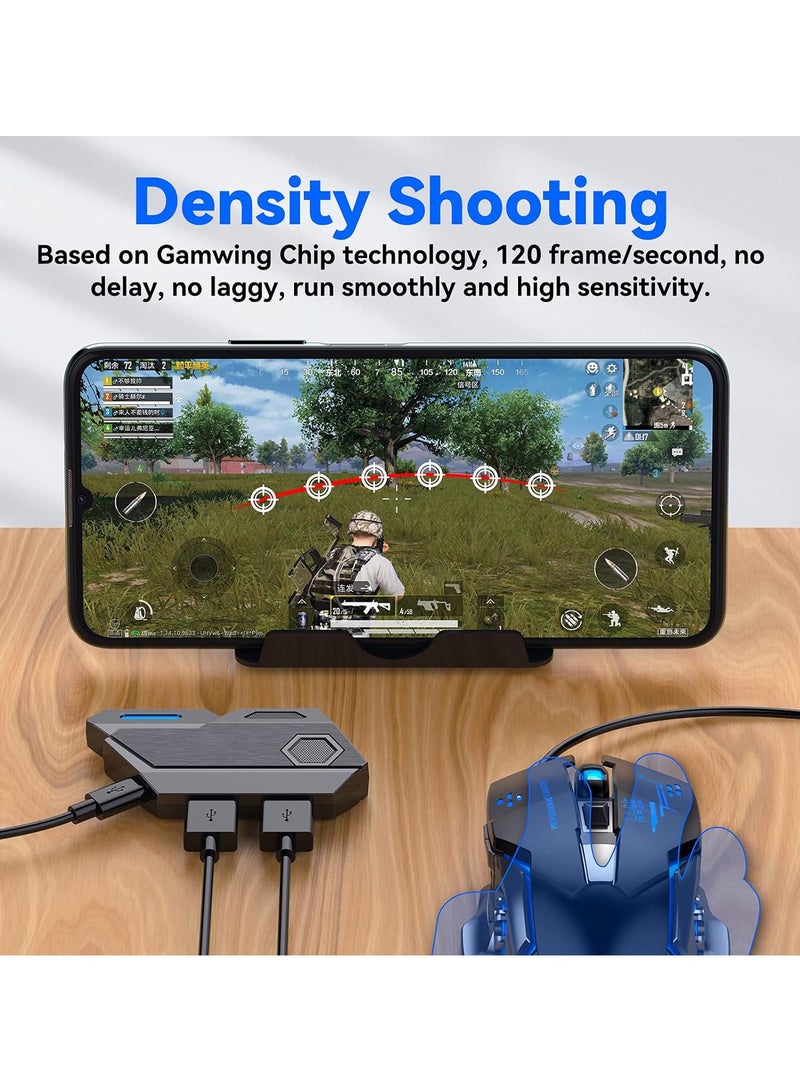 Mix Elite PUBG Controller Gaming Keyboard Mouse Converter, Android and IOS system dedicated(Android 7.0 and above, Below IOS 13.4),Mouse  Keyboard Combo Pack for FPS Mobile Games