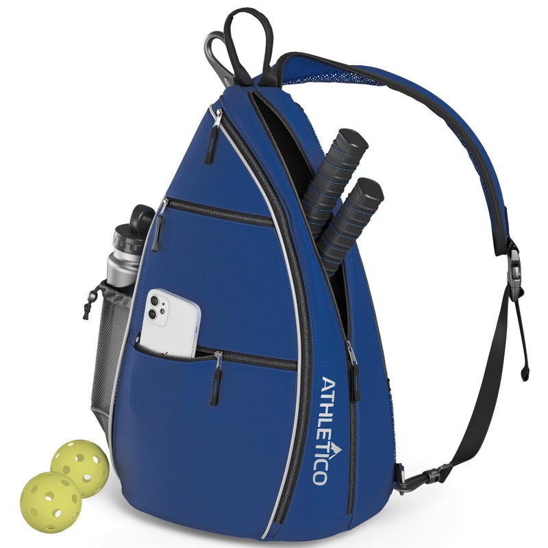Athletico Sling Bag - Crossbody Backpack for Pickleball, Tennis, Racketball, and Travel for Men and Women (Blue) - Image 1