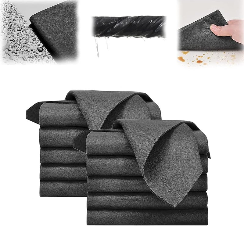 comfrt Thickened Magic Cleaning Cloth, Microfiber Cleaning Rags, All-Purpose Microfiber Towels, Thickened Magic Cleaning Cloth 10pcs, Streak Free Reusable (30*40cm, Black 10pcs) - Image 1