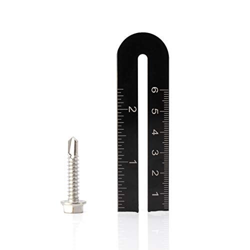THE CIMPLE CO #14 Size, 1 1/4" Length (32mm) - Self Tapping/Drilling Screw - 410 Stainless Steel Screws - Long Wearing and Corrosion Hardy - Hex Washer Head - 100pcs - Image 4