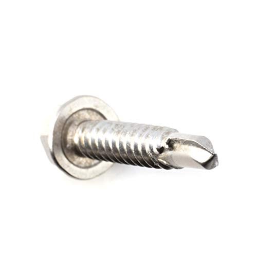 THE CIMPLE CO #14 Size, 1 1/4" Length (32mm) - Self Tapping/Drilling Screw - 410 Stainless Steel Screws - Long Wearing and Corrosion Hardy - Hex Washer Head - 100pcs - Image 3