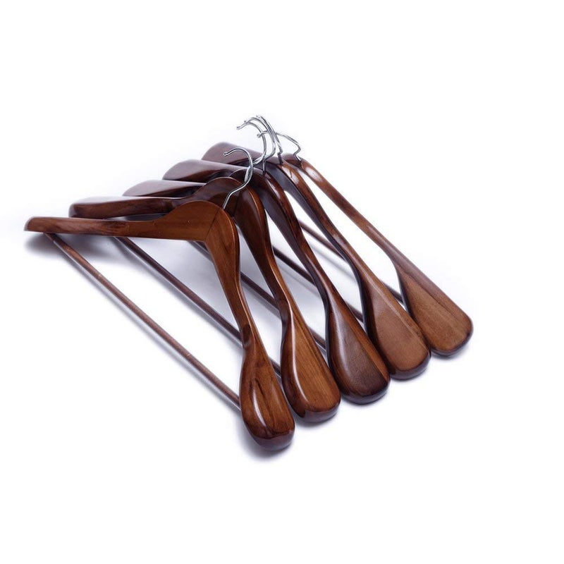 UK Enterprise Brown Wooden Coat HangerPack of 1 Brown - Image 4