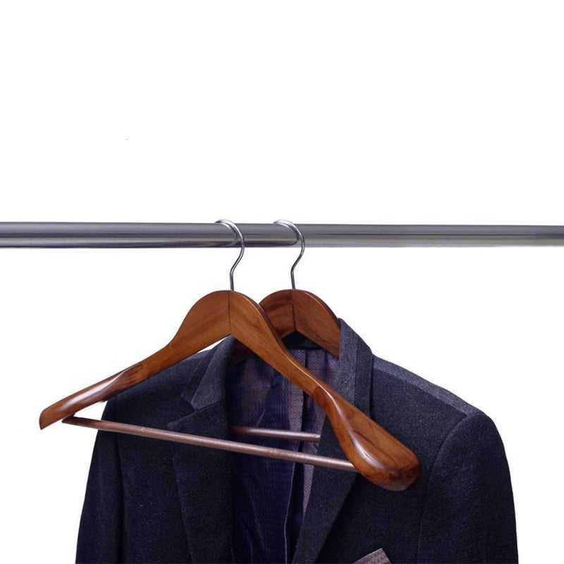 UK Enterprise Brown Wooden Coat HangerPack of 1 Brown - Image 2