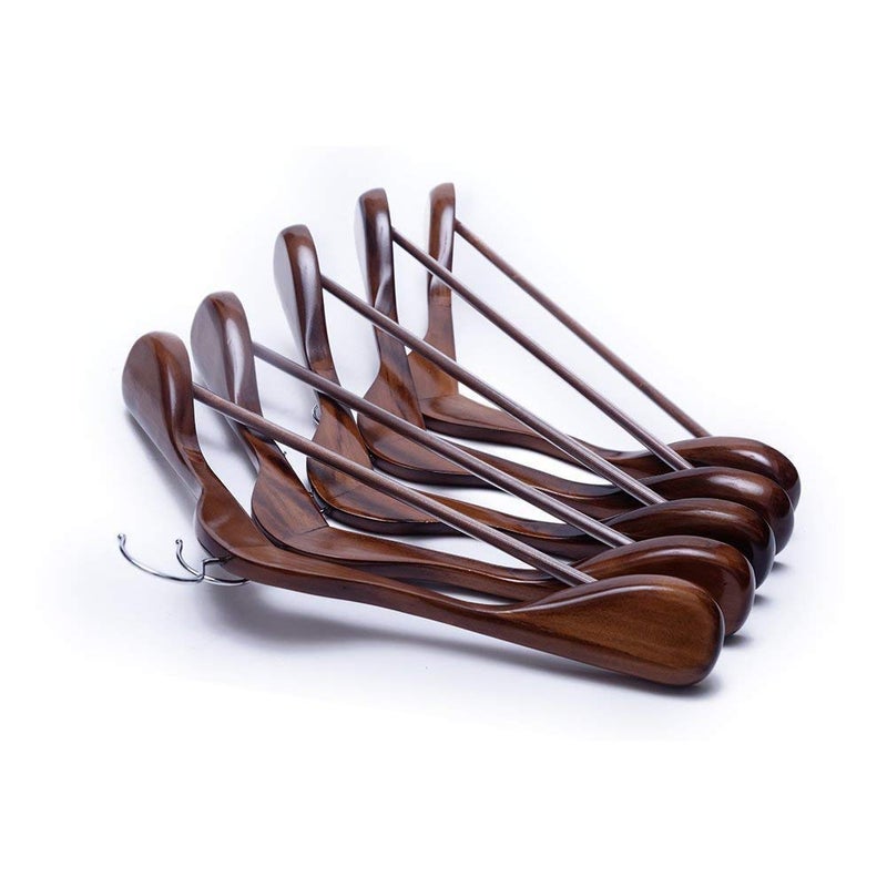 UK Enterprise Brown Wooden Coat HangerPack of 1 Brown - Image 3