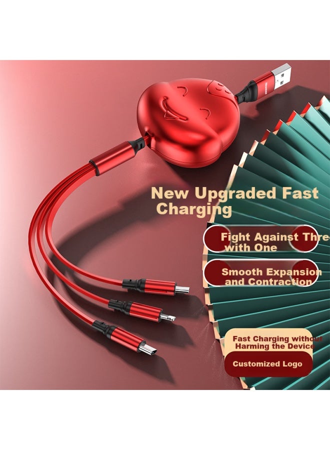Newmine Cute Snake 3-in-1 Charging Cable With 22.5w Fast Charger, One-to-three Phone Car Charger - Image 3
