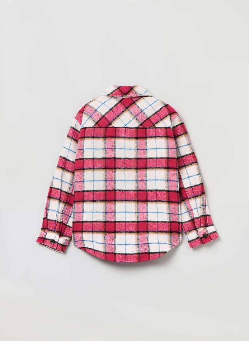 او في اس Ovs Girls Checked Overshirt Shacket