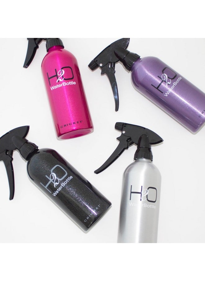Cricket H2O Water Spray Bottle For Hair Mist Salon Style Spray Bottles Metal Aluminum Hairstylist Barber Styling Supplies And Accessories 13.5 Oz Sparkle Black  - Image 3