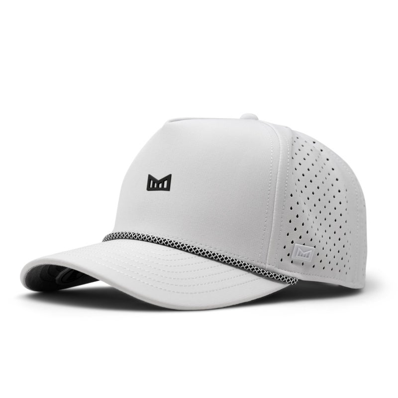 melin Odysea Rope Bulls Icon Hydro, White, Trucker and Rope Hat, Performance Hat for Men & Women, Water-Resistant Fitted Baseball Cap, Small - Image 1