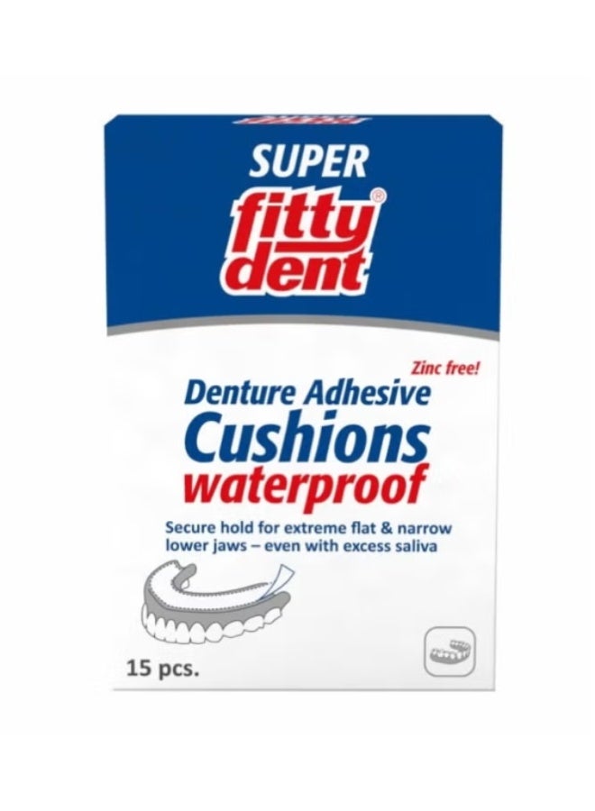 Super Denture Adhesive Cushions 15s | Strong Hold Denture Strips for Secure Fit