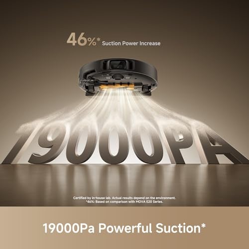 Mova E30 Pro Plus Robot Vacuum, 19000Pa Suction, DuoRoller Brush Anti-Tangle, Self-Emptying 90-Day Hands-Free, Extendable Side Brush for Edge Cleaning, App & Voice Control - Image 2