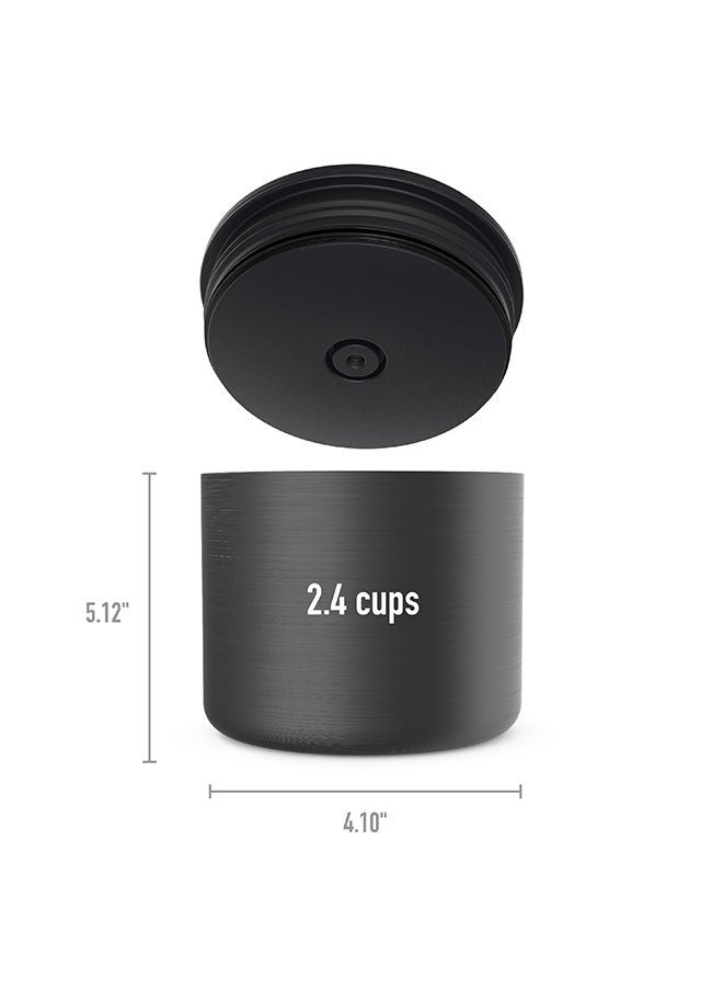 Bentgo Stainless Insulated Food Containertriple Layer Insulation, Leak Proof Lid, Wide Mouth Design Sustainable 2.4 Cup Capacity, Food - Grade Materials, Ideal For Cool Or Warm Food - Carbon Black - Image 5