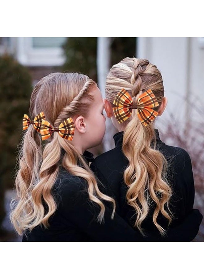 مجموعة من 3 ربطات شعر للبنات بمناسبة الخريف السعيد، مشابك شعر لطيفة مصنوعة يدويًا على شكل تمساح وشرائط منقوشة، دبابيس شعر للأطفال، ملابس حفلات عيد الشكر، إكسسوارات ديكور، هدية - Image 4
