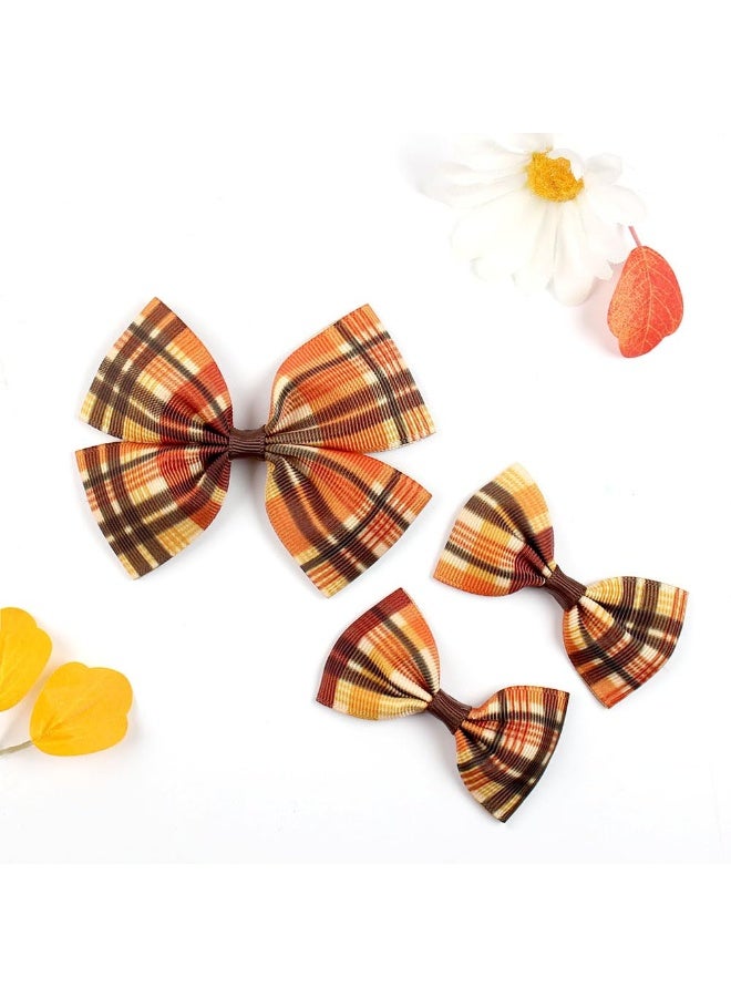 مجموعة من 3 ربطات شعر للبنات بمناسبة الخريف السعيد، مشابك شعر لطيفة مصنوعة يدويًا على شكل تمساح وشرائط منقوشة، دبابيس شعر للأطفال، ملابس حفلات عيد الشكر، إكسسوارات ديكور، هدية - Image 2