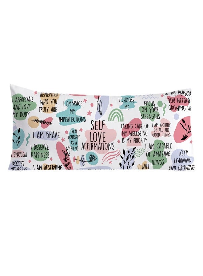 PIUD Inspirational 20x54 Body Pillow Cover, Inspirational Positive Gifts for Women, Self Love Affirmations Decorative Long Body Pillow Cases for Bed Couch - Image 1