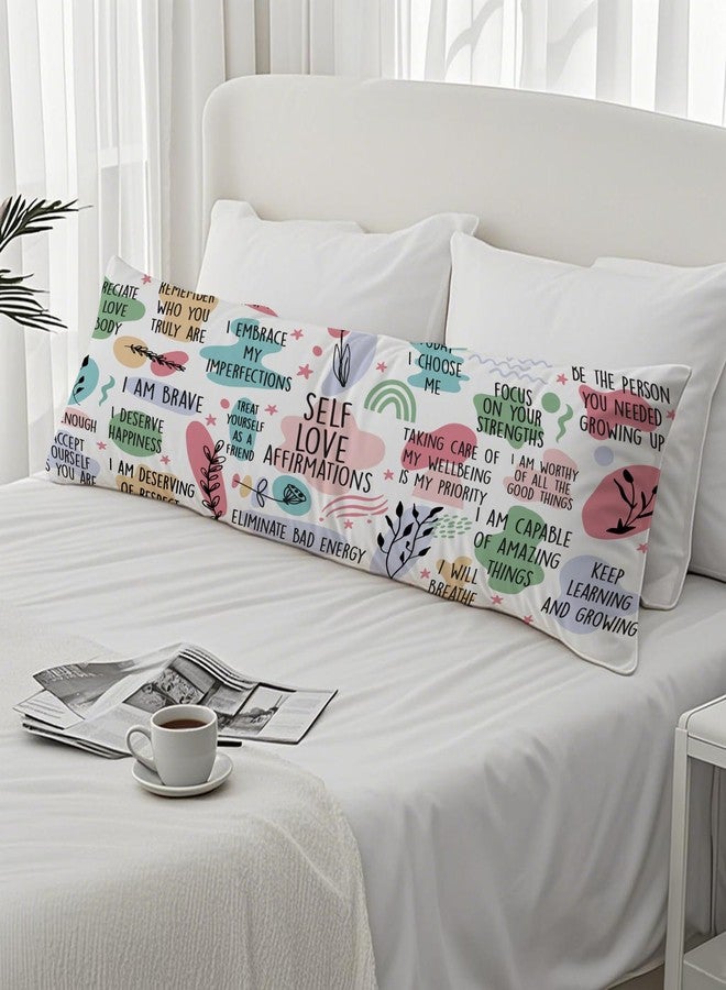 PIUD Inspirational 20x54 Body Pillow Cover, Inspirational Positive Gifts for Women, Self Love Affirmations Decorative Long Body Pillow Cases for Bed Couch - Image 4