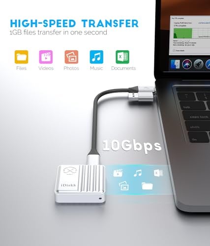 iDiskk Disk 10Gbps M.2 NVMe SSD Enclosure for iPhone 15,Windows,Android,OS, USB C 3.2 Gen2, Enclosure NVMe Reader Supports M Keys and Size 2230 SSDs, Supports Up to 2TB - Image 2
