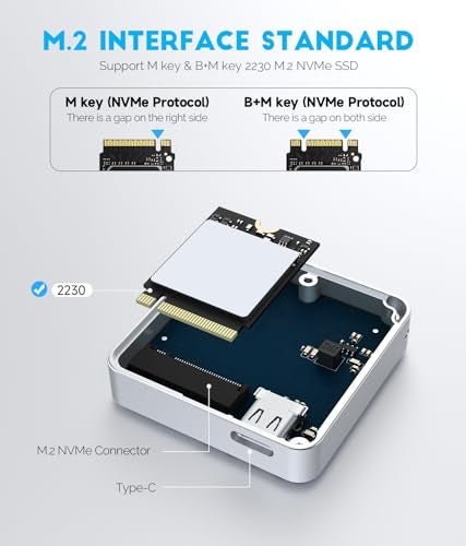 iDiskk Disk 10Gbps M.2 NVMe SSD Enclosure for iPhone 15,Windows,Android,OS, USB C 3.2 Gen2, Enclosure NVMe Reader Supports M Keys and Size 2230 SSDs, Supports Up to 2TB - Image 5
