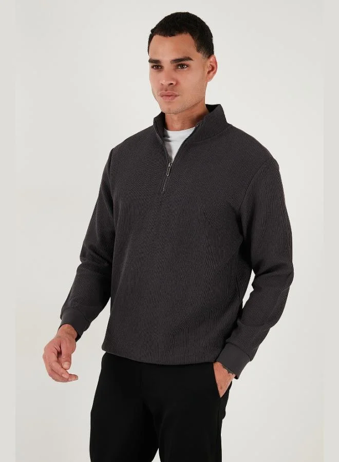 Buratti  Buratti Cotton Regular Fit Half Zipper Stand Collar 2-Pack Sweat Men's SWEAT 5905716S2 for Men | Best Price UAE