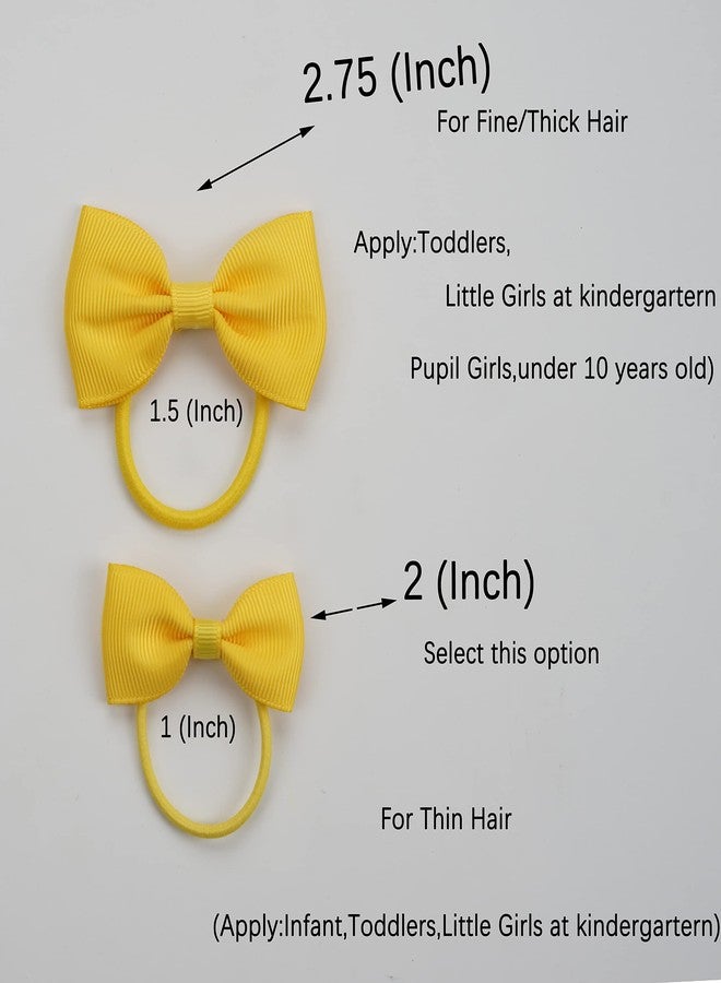 CÉLLOT 40Pcs 2 Inches Baby Bows Hair Ties Mini Boutique Hair Bows Durable Elastic Rubber Ribbon Hair Band Accessories for Toddlers Infants Kids Under 2 Years Old - Image 4