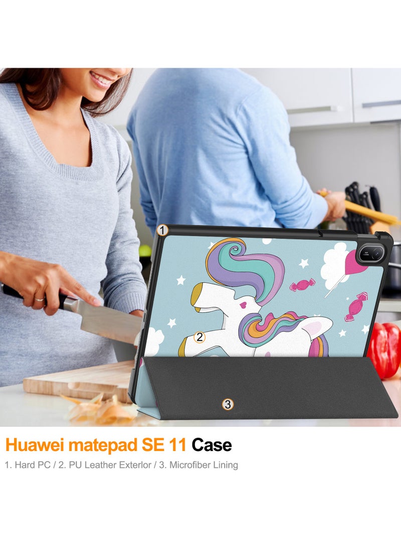 general Case Compatible with Huawei MatePad SE 11 inch 2024 Tri-Fold Smart Tablet Case,Hard PC Back Shell Slim Multi- Viewing Angles Stand Folio Cover - Image 5