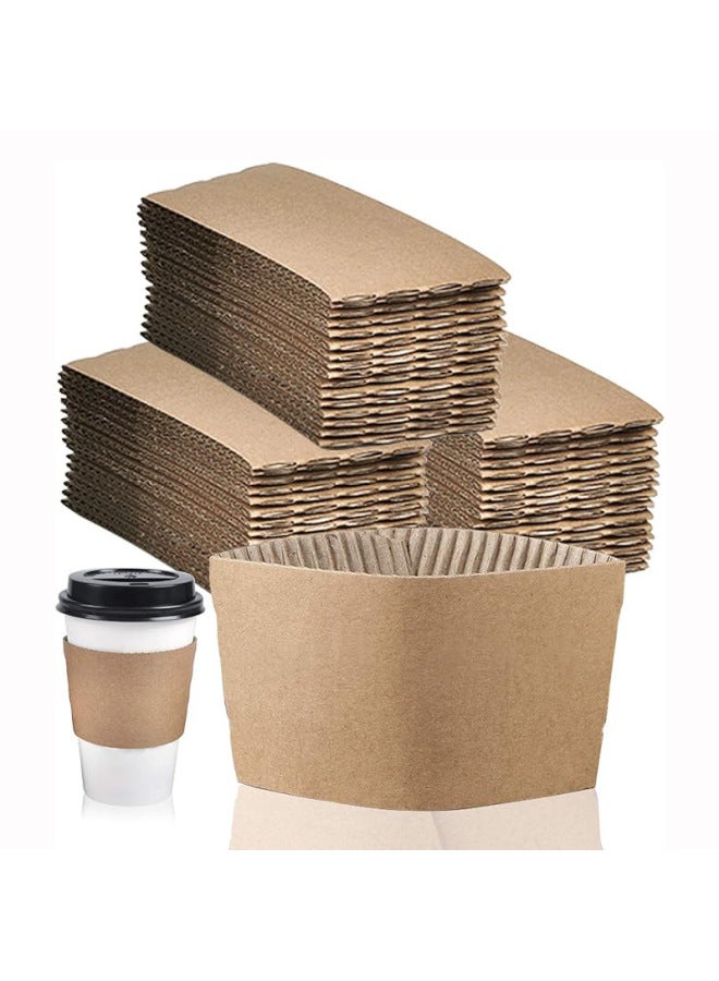 Disposable Milk Tea Cup Set Coffee Handle Corrugated Paper Heat Insulation Drink Anti-scalding Special-shaped Cup Set Cup Holder Wholesale-Color:White Card Printing-Specifications:95 Caliber 100 Pcs/pack  - Image 1