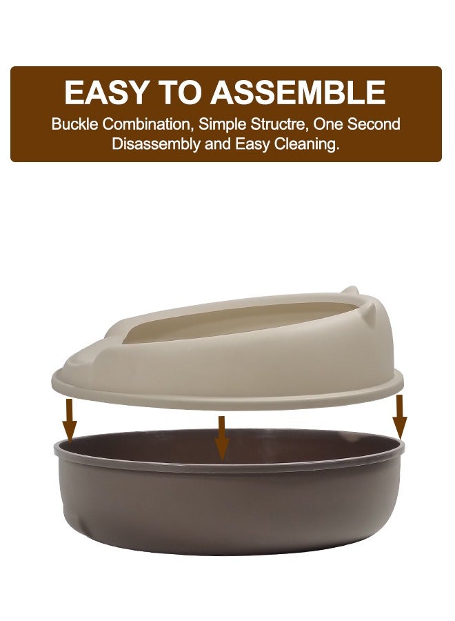 MAJIBAO Semi-enclosed anti-splashing cat litter box, Easy to clean cat litter basin with Pedal design, Detachable cat toilet for easy cleaning(Gray and chocolate) 40 cm Long  - Image 3