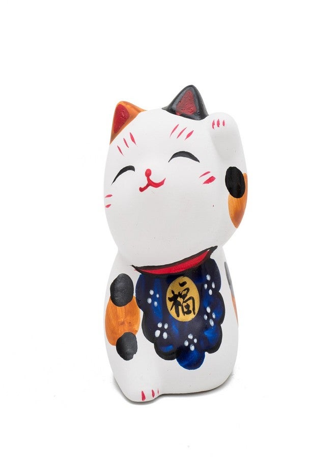 ذاي كوليكتبلز مقتنيات THY: قطة مانيكي نيكو بيضاء صغيرة مطلية يدويًا وفقًا لفنغ شوي، قطة الحظ فو (الحظ). - Image 1
