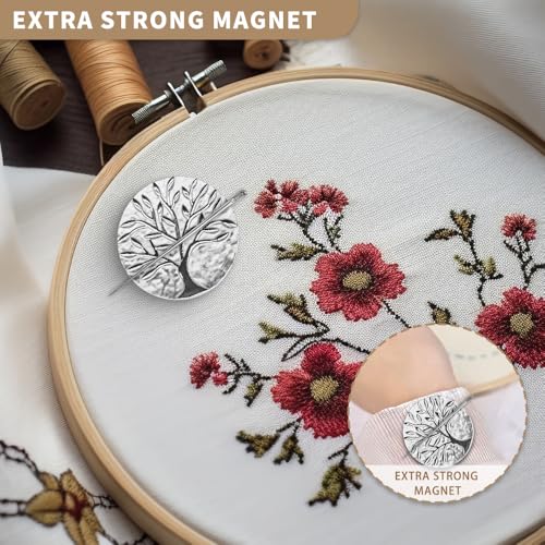 VODOZAVA Needle Minder Magnet, Magnetic Needle Minder, Needle Minders Magnetic Cross Stitch Accessories, Magnetic Needle Holder, Life Tree, Butterfly, Cats, Owl, Heart (TreeofLife) - Image 3