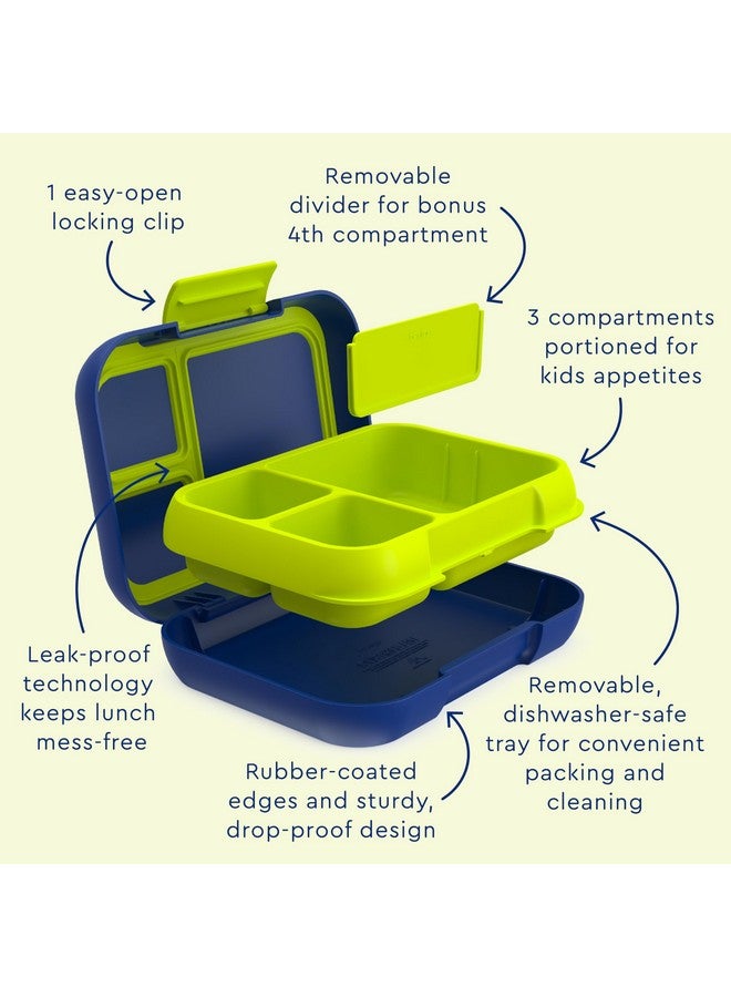 بنتجو بينتجو بوب - علبة غداء مانعة للتسرب مع فاصل قابل للإزالة، مناسبة للأعمار من 8 سنوات فما فوق والمراهقين - تتسع لـ 5 أكواب من الطعام؛ 3-4 أقسام؛ آمنة للاستخدام في الميكروويف/غسالة الأطباق؛ ضمان لمدة عامين (أزرق داكن/أخضر فاتح) - Image 3