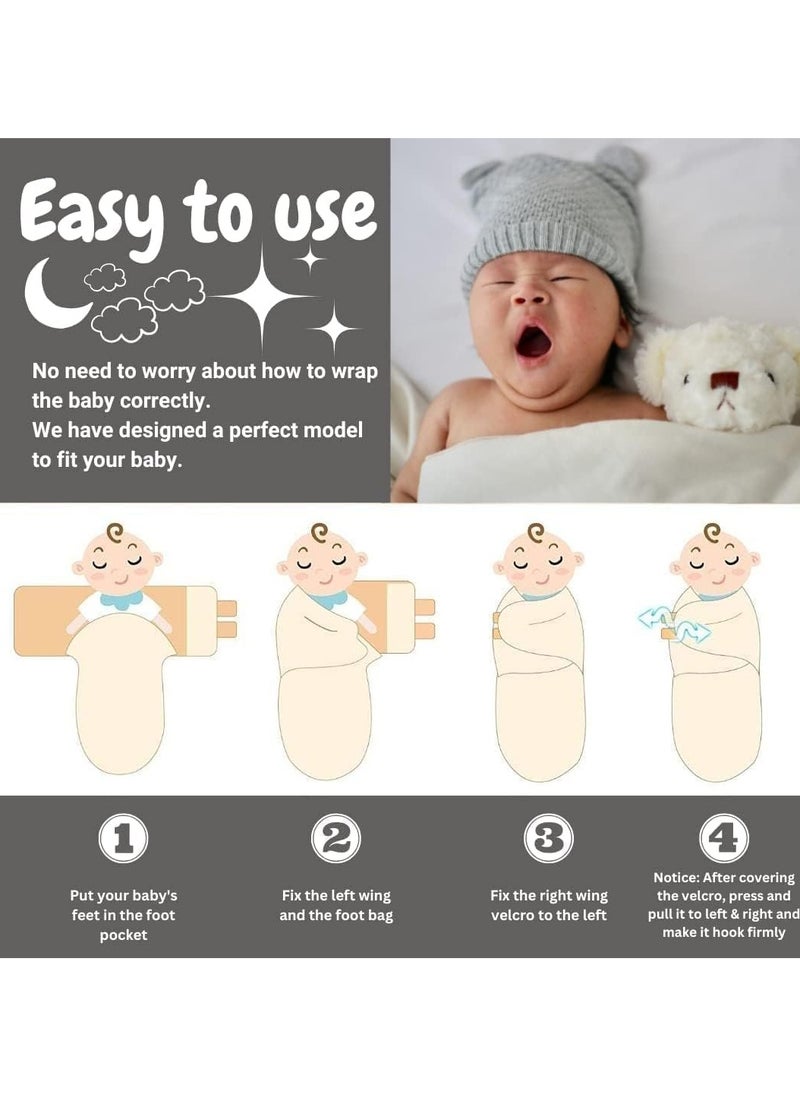 bbet Baby Swaddle , 6 PCS Swaddle Wrap for Babies ,Baby Wrapping Blanket  Cap Set  Baby Sleeping Bag   Newborn Infant Sleep Sack With Caps 100% Breathable Cotton 0-6 Month Newborn Baby Gift Set New Born Baby Items  - Image 3