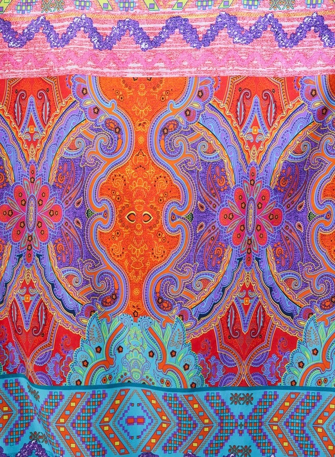 Pangzi ستارة سرير بانغزي بوهيمية بأربعة زوايا للبالغين والفتيات (كوين، أحمر) - Image 4