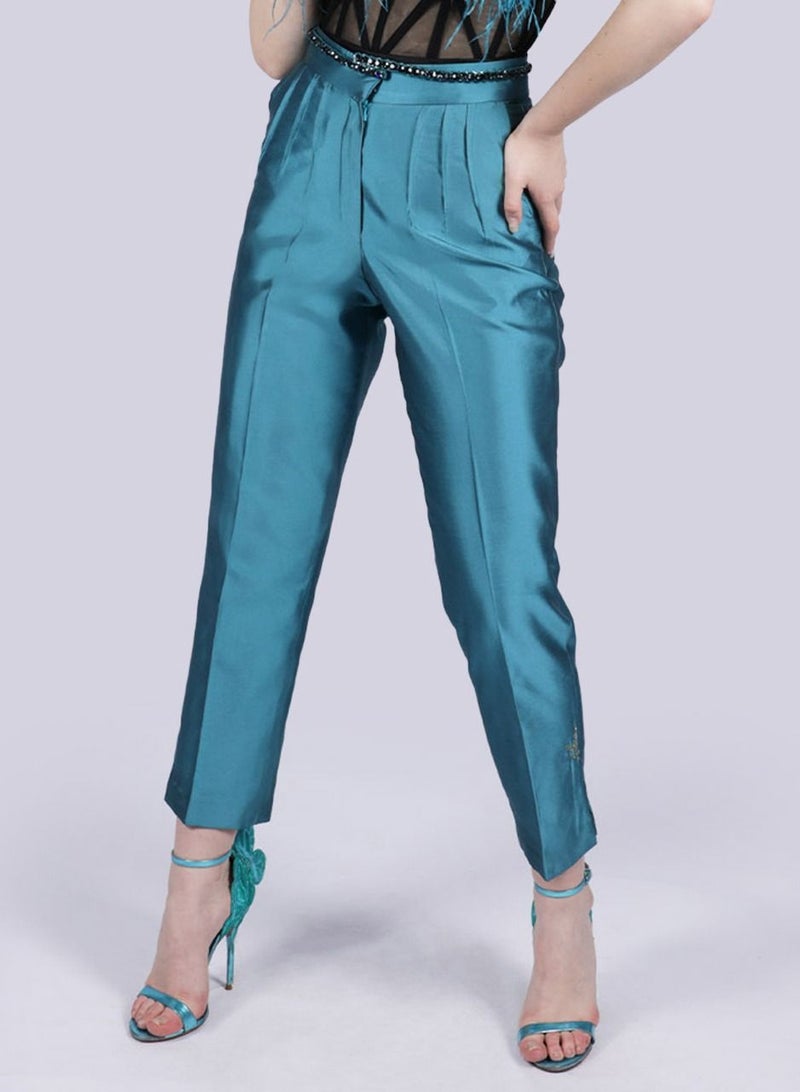 NIVA FASHION HOUSE Slay - Pin Tuck Blue Pants  - Image 3