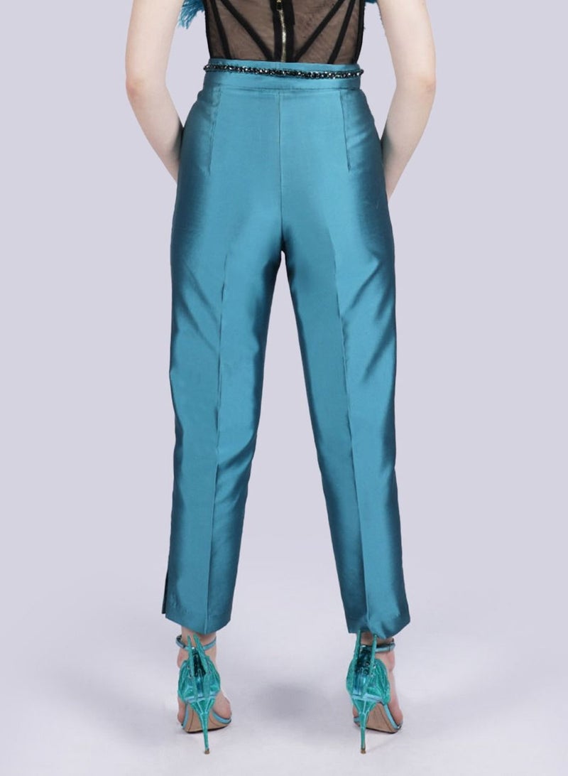 NIVA FASHION HOUSE Slay - Pin Tuck Blue Pants  - Image 5
