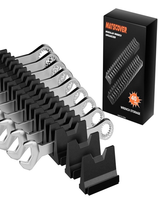 Matscover 80PCS Modular Wrench Organizer Wrench Holder - Wrench Tool Organizers for Tool Drawer Storage, Wrench Storage Set with Metric & SAE Label, Rack Tool Gift for Professional Mechanics Men, Black - Image 1