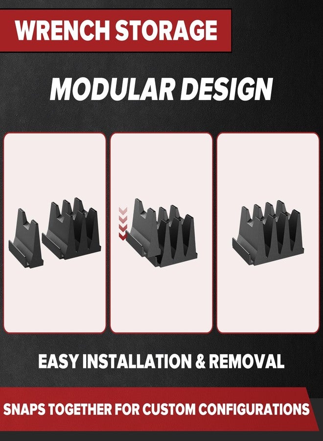 Matscover 80PCS Modular Wrench Organizer Wrench Holder - Wrench Tool Organizers for Tool Drawer Storage, Wrench Storage Set with Metric & SAE Label, Rack Tool Gift for Professional Mechanics Men, Black - Image 4