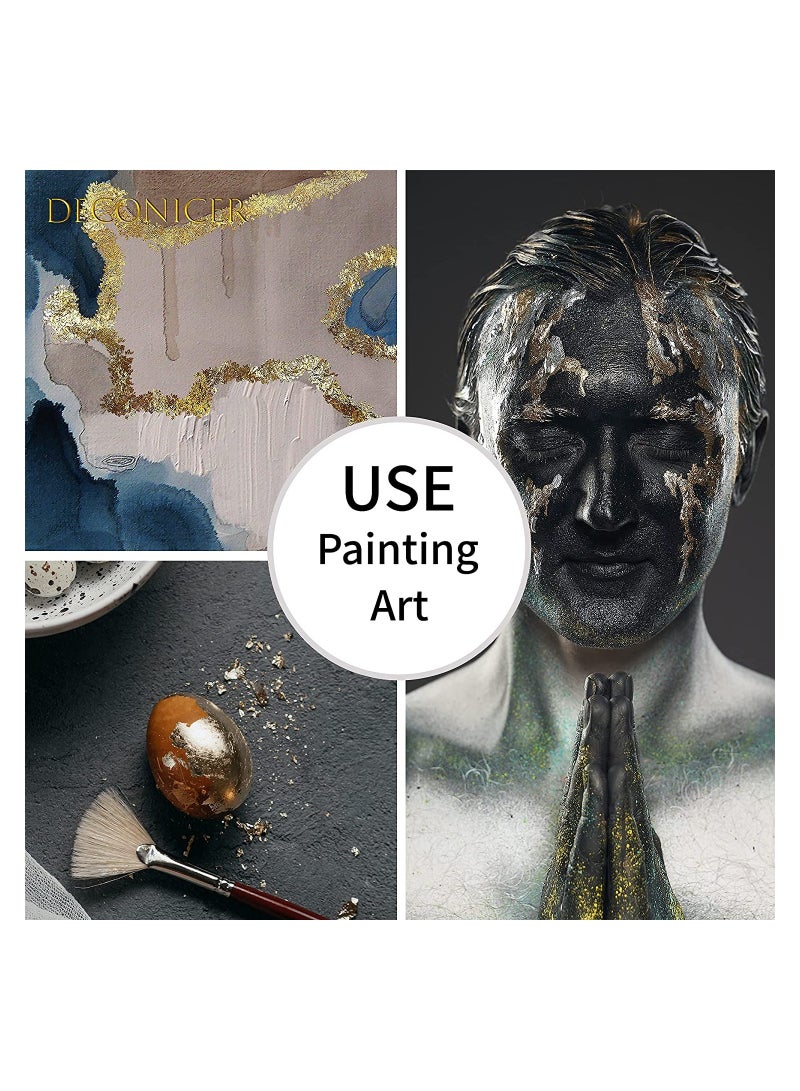 300pcs Imitaion Gold Leaf Sheets for Resin 3 Multi-Color Gold Foil Sheets are Suitable for Art Crafts Resin Painting Furniture Decoration 9.9×9.9 cm - Image 4