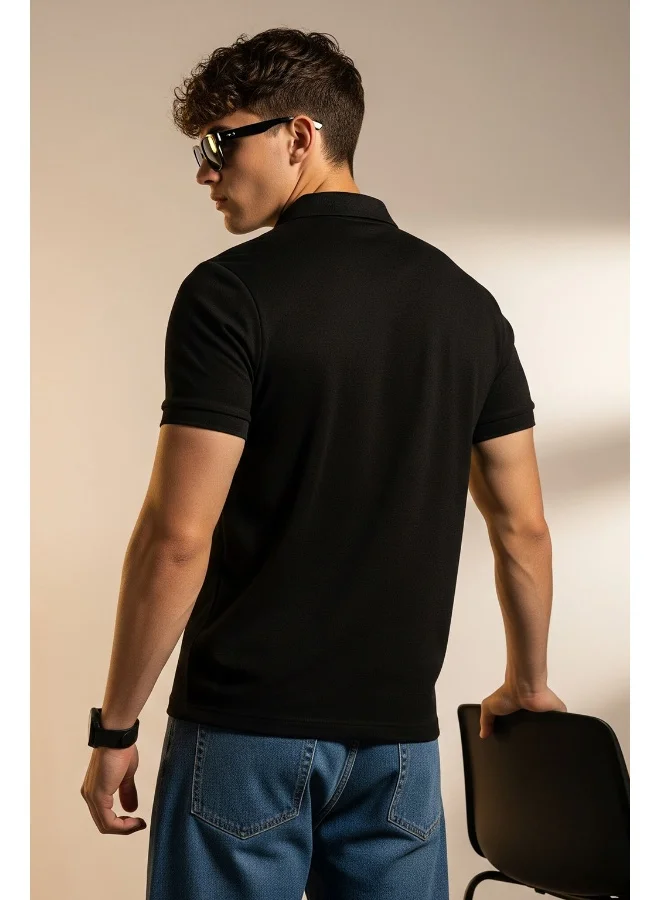 Veirdo Veirdo® Pure Cotton Half Sleeves Regular Fit Plain Solid Classic Polo Collar T-Shirt for Men & Boys (Color Options- Black, Maroon & Olive) (TSH_BLK_Polo_S)