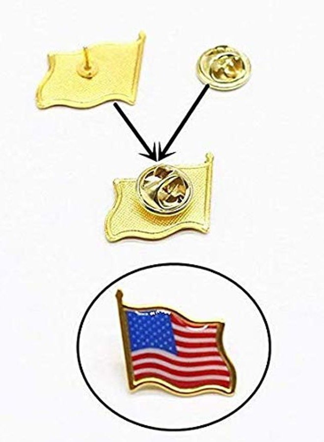 TANG SONG American Flag Lapel Pins - Solid Metal USA Flag Lapel Pins Badge Pins Brooch for Suit Jacket, Brass - Image 3