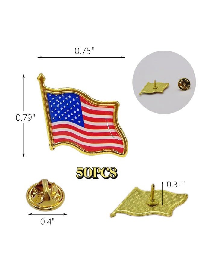 TANG SONG American Flag Lapel Pins - Solid Metal USA Flag Lapel Pins Badge Pins Brooch for Suit Jacket, Brass - Image 2