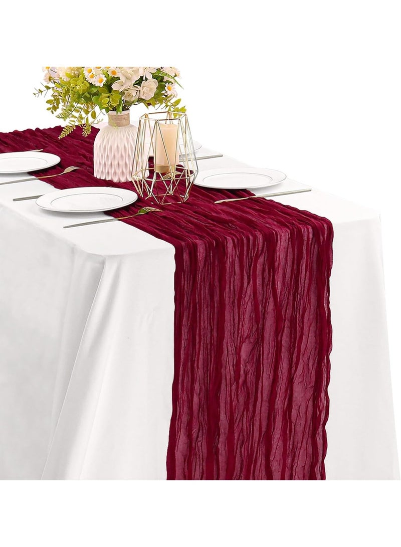 علامة طاولة من القطن الخشن ، علامة زينة طاولة الزفاف على الطراز البوهيمي ، علامة طاولة العشاء الرجعية ، لمسة لينة ، لحفلات الزفاف ، دش العروس وأعياد الميلاد ، 10 أقدام × 35 بوصة - Image 1