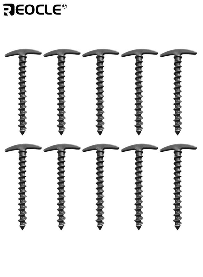 ريوكل ١٠ أوتاد خيمة أرضية لولبية للهواء الطلق قوية مقاومة للرياح مسامير أرض بلاستيكية مع خطافات أوتاد تربة محمولة للخيم البطانيات المظلات - Image 1